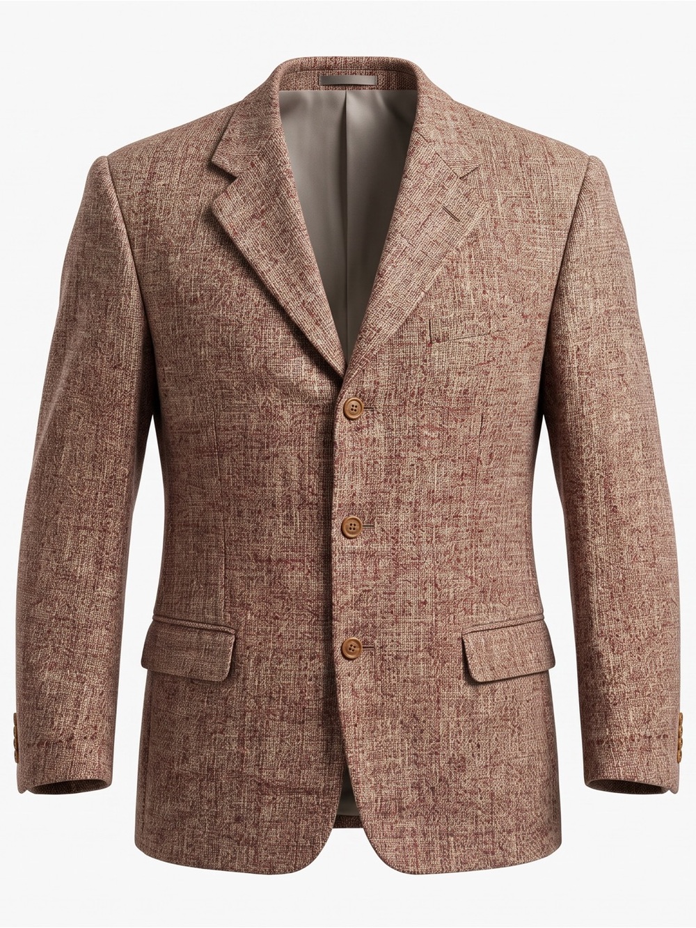 Leonardo Valenti Made in Italy Red 3 Button Silk Wool Sports Coat Blazer Size 44